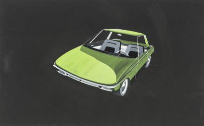 null Gérard CARDIET (1943-2008)
Coupé vert
Gouache sur papier
32 x 50 cm