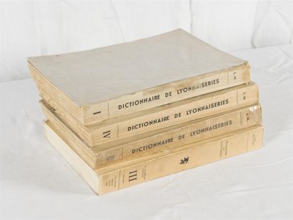 null Louis MANARD
Dictionnaire de lyonnaiserie
Lyon 193é et 1982
Quatre volumes un...