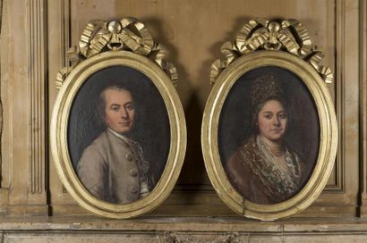 null Ecole française du 18ème siècle
Paire de portratis, d'homme et femme
Huile sur...