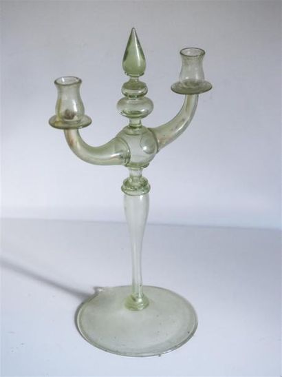 null VENISE, paire de candélabres en verre de couleur
19ème siècle
H : 42 cm