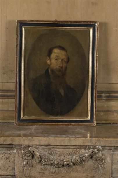 null Louis METTLING (1847- 1904)
Portrait d'Hippolyte DEVILLERS
Huile sur panneau
38...