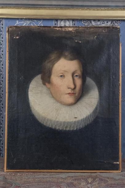 null Ecole Française du 16ème siècle, portrait d'homme aux yeux bleus
Huile sur toile
58...