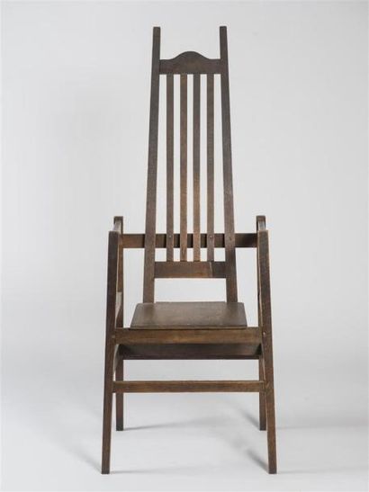 null VOYSEY Charles Francis ANNESLEY (1857-1941)
Paire de grands fauteuils en chêne...