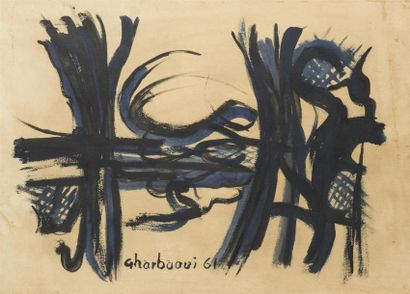 null Jilali GHARBAOUI (1930-1971)
Composition. 1961.
Gouache et aquarelle.
Signée...