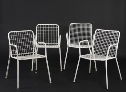 null EMU ITALIA
Suite de quatre chaises modèle Rio. Structure métallique grillagée...