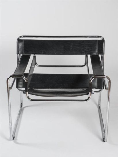 null Marcel BREUER (1902-1981)
Paire de fauteuils modèle » Wassily ».
 Structure...