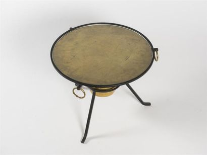 null Jacques ADNET (1900-1984)
Table basse en fer forgé à patine noire à plateau...