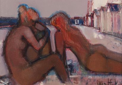 null Jean HULIN ( Né en 1920)
Deux femmes nues sur la plage
Huile sur toile
Signée...