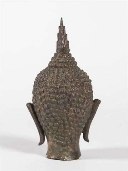 null THAILANDE Tete de Bouddha en bronze 
H : 19cm