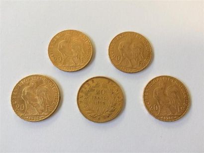 null 5 pièces 20F or dont 1 Napoléon