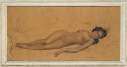 null LAUNAY, Nu féminin
Dessin, pastel 
48 x 98 cm
mouillure 