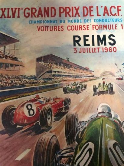 null XLVI grand prix de l'ACF Reims 3 juillet 1960
Plaque lithographiée
24 x 34 cm...