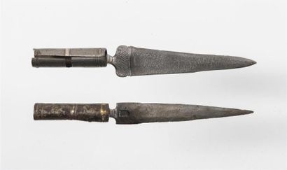 null Deux Baïonnettes de chasse à douille, fin du 17ème siècle