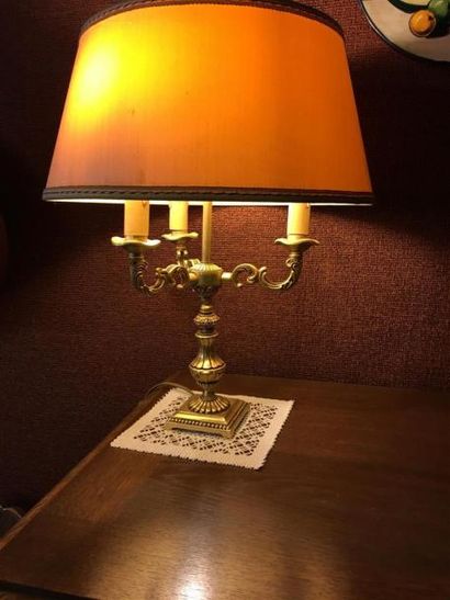 null Lampe de bureau en bronze trois lumières