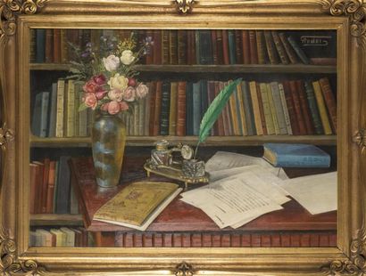 null Alphonse Antoine RODET 
Nature morte aux livres
Huile sur toile
130 x 100 c...