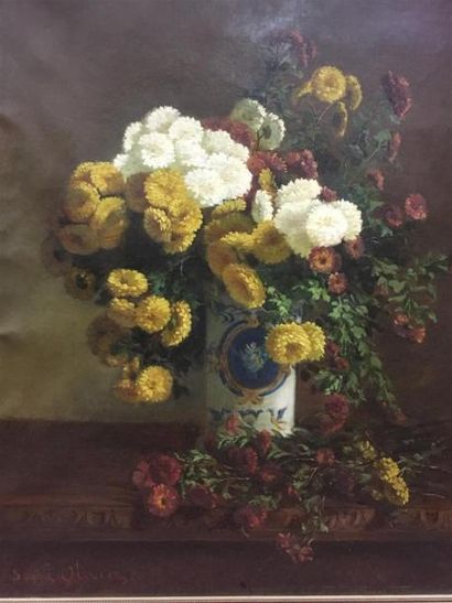 null Sophie OLIVIER 
bouquet de fleurs 
Huile sur toile, signée en bas à gauche
58...