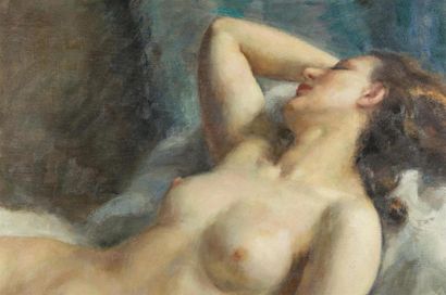 null Madeleine PLANTEY (1890 - 1985)
Femme nue
Huile sur panneau 
signée en bas à...