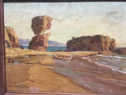 null Charles ROUVIERE (1866-1924)
Plage de la Napoule
Huile sur panneau
28 x 38 cm...