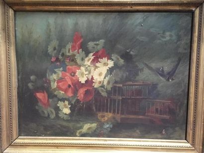 null Bouquet de fleurs 
Huile sur toile 
65 x 50 cm 