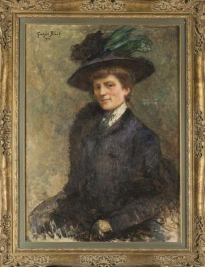null Georges BINET
Portrait de femme
huile sur toile
Daté et signé 1916 en haut à...