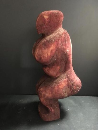 null Jean Pierre HELLE (1944 Genève-2015) 
Deux sculptures antropomorphes en bois...