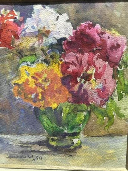null Marthe CHAMBARD VILLON (1899-1992)
Bouquet de fleurs
Aquarelle sur papier
21...