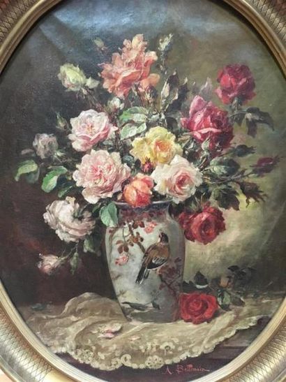 null A BELLEMAIN
Bouquet de Fleurs
Huile sur toile
Signée en bas à droite
73 x 60...