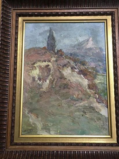 null Joseph MILON (1868 - 1947)
Vue du massif des Maures
Huile sur carton 
Signée...