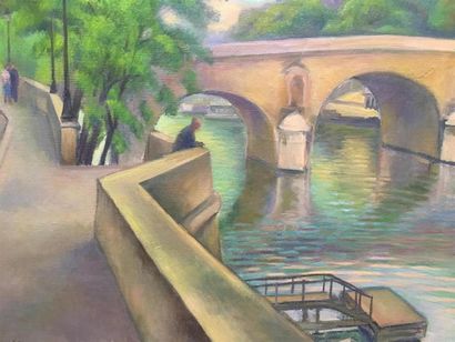 null Louis BENISTI (1903-1995)
Le pont neuf à Paris
Huile sur toile
Signé en bas...