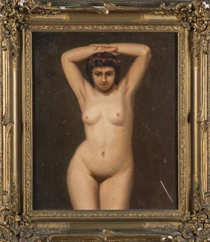 null Ecole Française XXe siècle, "Nue aux bras levés"
44,5 x 36 cm