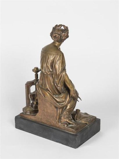 null Jean-Jacques FEUCHERE (1802-1853)
L'industrie 
Epreuve en bronze patiné 
socle...