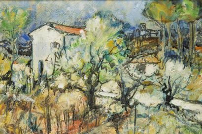 null Louis AMALVY (1918-2003) 
Paysage du sud de le France.
Huile sur toile 
Signée...