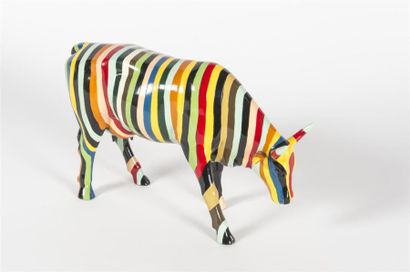 null Cary SMITH (XX ème)
Suite de deux vaches en céramique émaillée modèle Cow Parade
Circa...