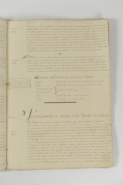 null JACQUES (Nicolas), PLANS GEOMETRIQUES, 1772. In-folio, 18+10 pp.
Manuscrit relié...