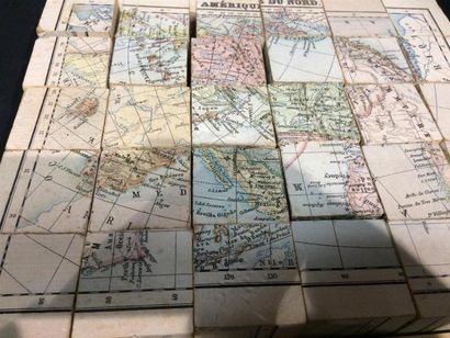 null Puzzle en cubes toutes faces les continents