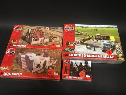 null AIRFIX lot de 3 maquettes Strong Point, Desert Outpost 1/32 et Raf Battle of...