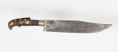 null Albanie beau couteau daté 1898, avec décor gravé et une parabole en albanais,...