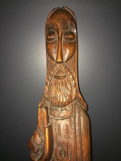 null Statue de Jésus en bois 
H 1m30