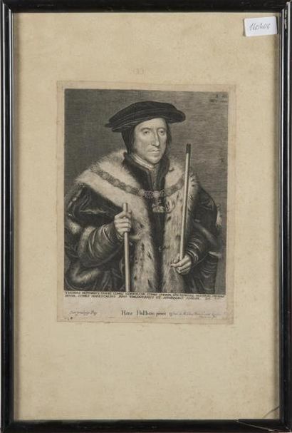 null D'après Hans Holbein le jeune
Portrait de Thomas HOWARD troisème duc de Norfolk
Gravure...