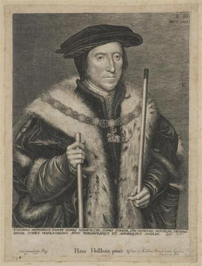 null D'après Hans Holbein le jeune
Portrait de Thomas HOWARD troisème duc de Norfolk
Gravure...