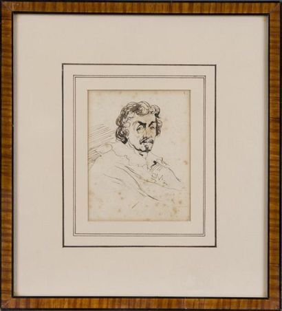  François-Marius GRANET (1775-1849)
Portrait du Caravage
Plume sur papier Gazette Drouot