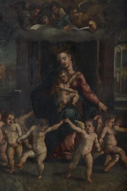 null Ecole italienne 18ème siècle
Vierge à l'enfant avec Angelots
huile sur cuiv...