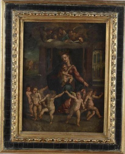 null Ecole italienne 18ème siècle
Vierge à l'enfant avec Angelots
huile sur cuiv...