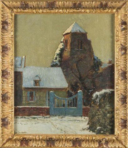 null Fernand LAMBERT (1868-1935)
Le clocher de Montry
huile sur panneau, signé en...