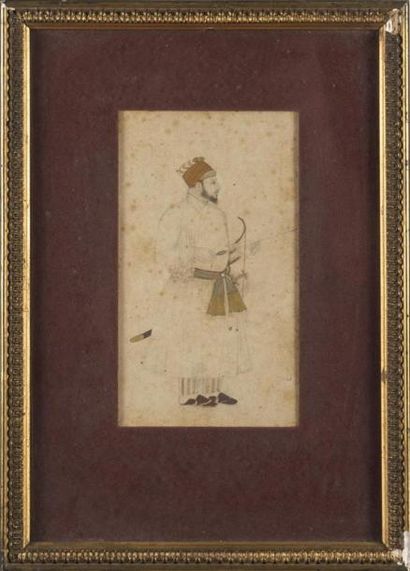 null Deux miniatures indiennes sur papier
19ème siècle
17,5 x 10 cm