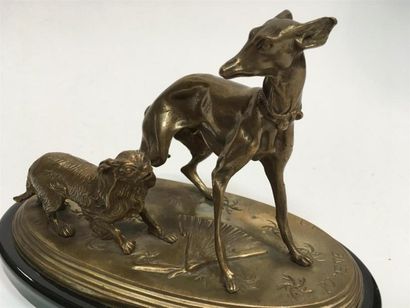null Deux chiens en bronze doré
Pierre Jules MENE