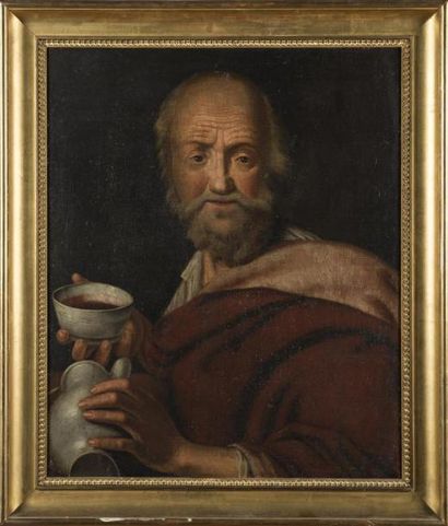 null Ecole française du 18ème 
Portrait de philosophe
Huile sur toile
64 x53 cm
