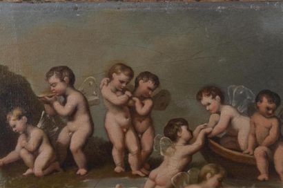 null Ecole 19ème siècle
Paire d'huile sur toile
Les angelots dans une barque
