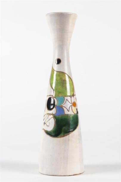 null Marie- Christine TREINEN (20ème siècle)
Vase de forme oblongue à col ouvert...