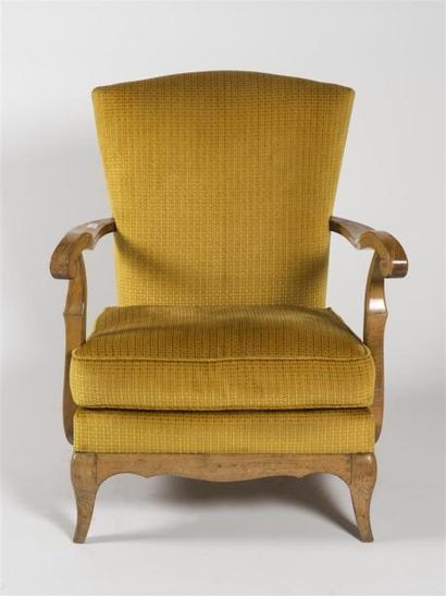 null Etienne-HENRI MARTIN (1905-1998)
Paire de fauteuils en drap de laine de couleur...